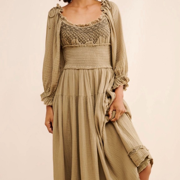 Free People Toledo Embroidered Midi Dress - Picture 1 of 5